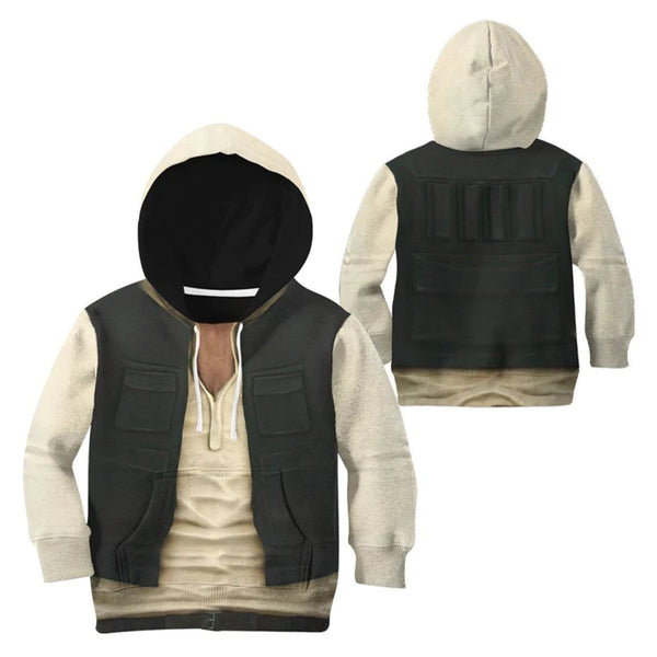 Han Solo Kids Children Cosplay Hoodie 3D Printed Hooded Sweatshirt Casual Streetwear Pullover