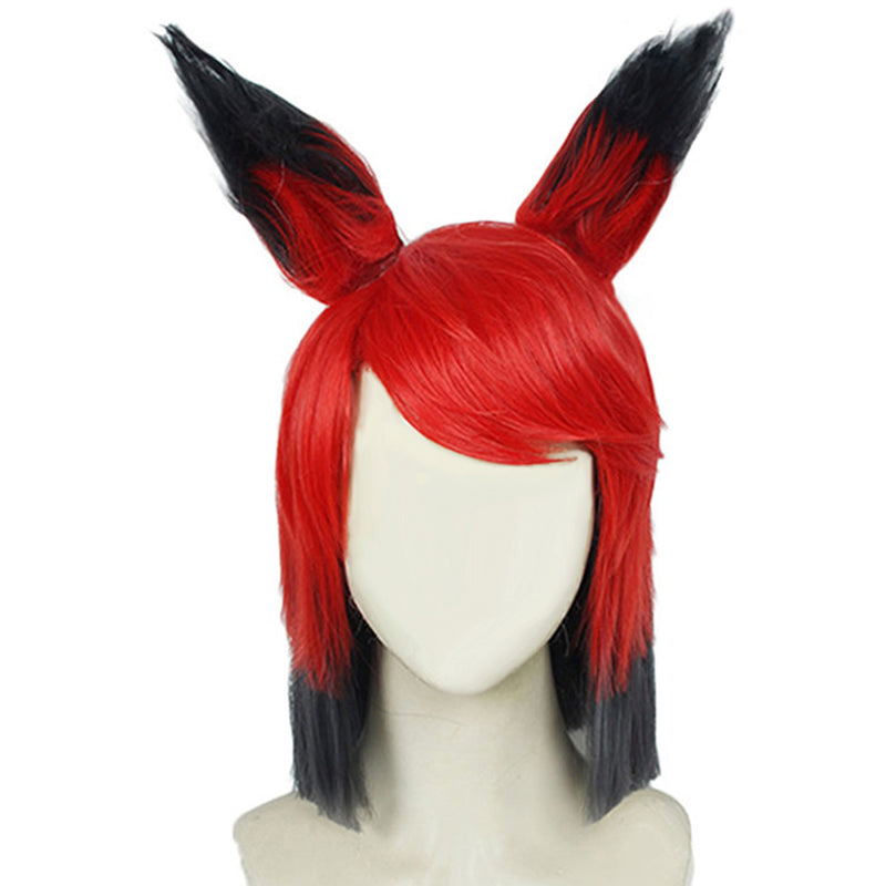 Hazbin Hotel TV Alastor Cosplay Wig Heat Resistant Synthetic Hair Carnival Halloween Party Props