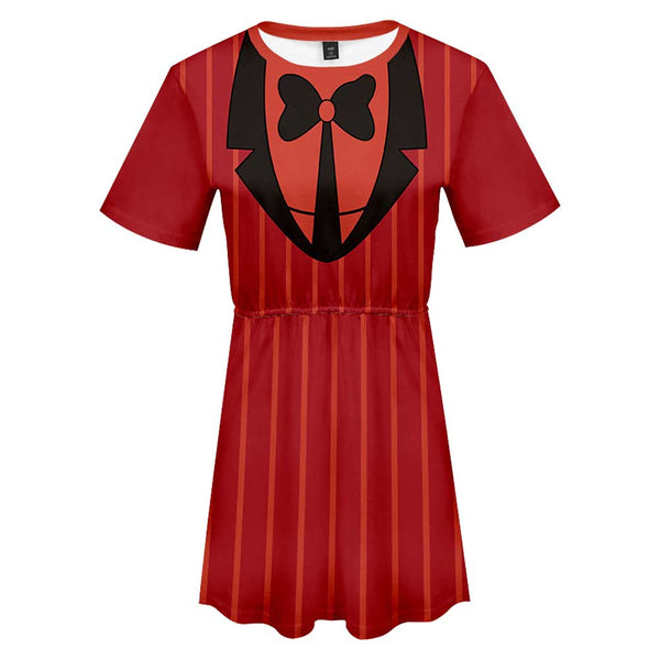 Hazbin Hotel TV Alastor Women Red Dress Party Carnival Halloween Cosplay Costume