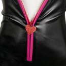 Hazbin Hotel TV Angel Dust Women Black Leather Jumpsuit Party Carnival Halloween Cosplay Costume