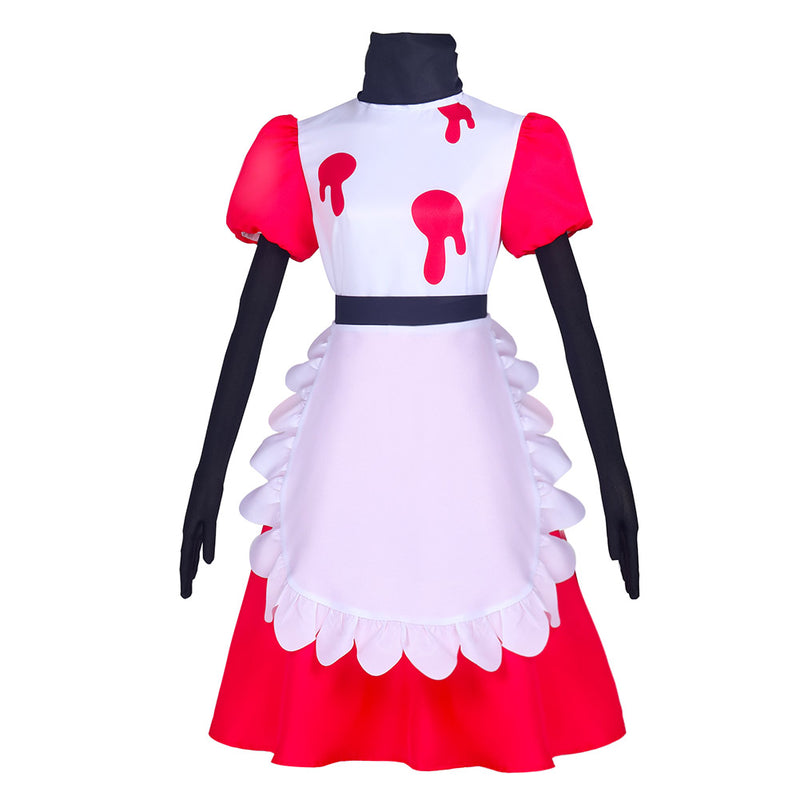 Hazbin Hotel TV Niffty White And Red Dress Party Carnival Halloween Cosplay Costume