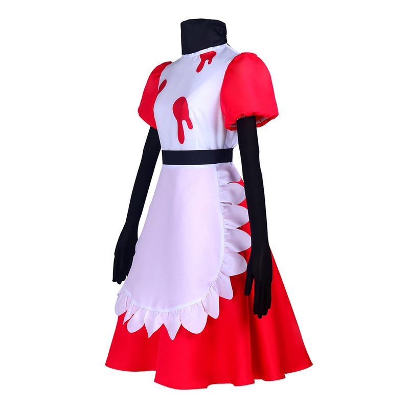 Hazbin Hotel TV Niffty White And Red Dress Party Carnival Halloween Cosplay Costume