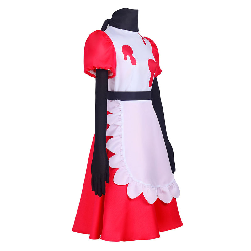 Hazbin Hotel TV Niffty White And Red Dress Party Carnival Halloween Cosplay Costume