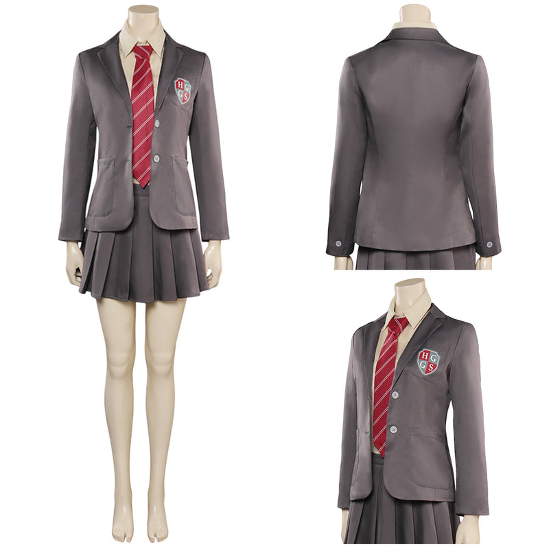 Heartstopper Season 2 Tara Jones Elle Argent Women Uniform Shirt Skirt Party Carnival Halloween Cosplay Costume