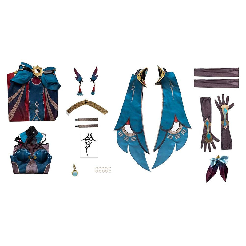 Honkai: Star Rail Game Hanya Women Blue Suit Party Carnival Halloween Cosplay Costume