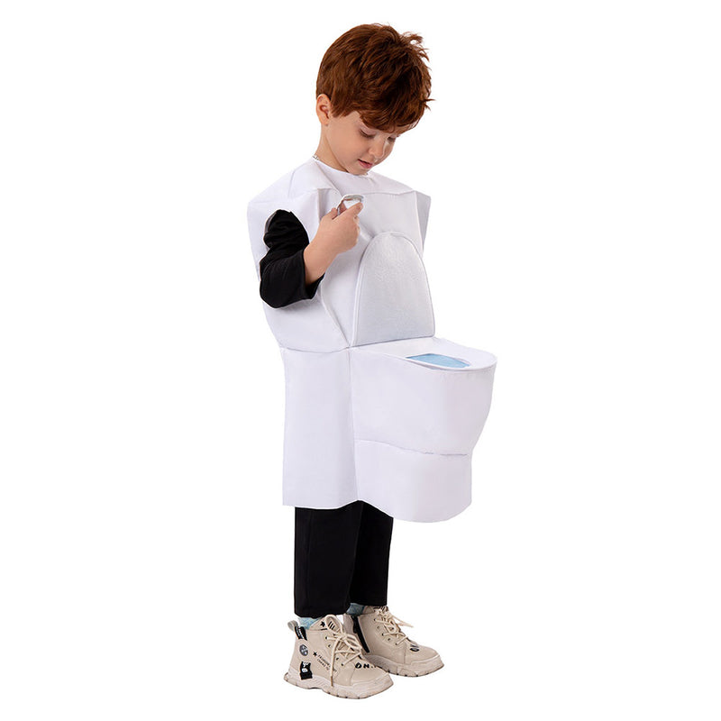 Horror Game Toilet man Kids Children Outfits Halloween Carnival Cosplay Costume