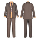 Joker: Folie à Deux (2024) Movie Arthur Fleck Brown Suit Party Carnival Halloween Cosplay Costume