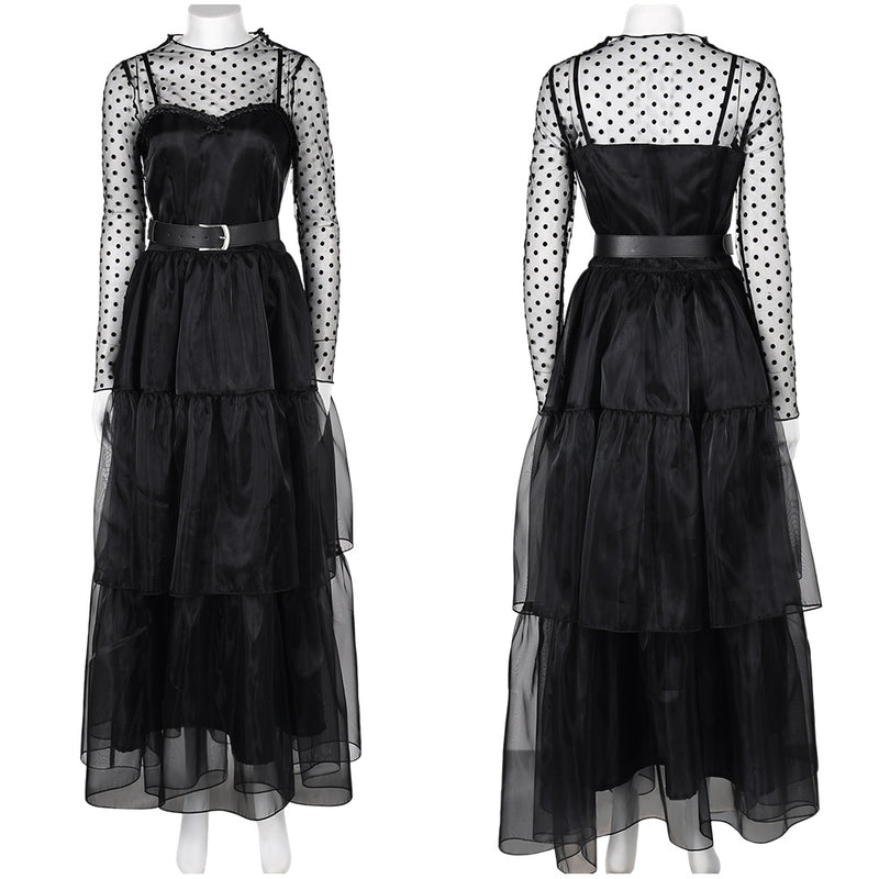 Blackpink Lisa Inspired Black Floral Chiffon Dress – unnielooks