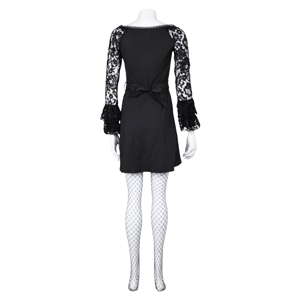 Lisa Frankenstein Misty Women Black Lace Long-sleeved Dress Party Carnival Halloween Cosplay Costume Lisa Frankenstein Misty Women Black Lace Long-sleeved Dress Party Carnival Halloween Cosplay Costume