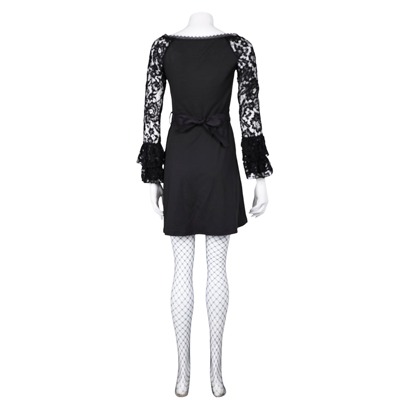 Lisa Frankenstein Misty Women Black Lace Long-sleeved Dress Party Carnival Halloween Cosplay Costume Lisa Frankenstein Misty Women Black Lace Long-sleeved Dress Party Carnival Halloween Cosplay Costume