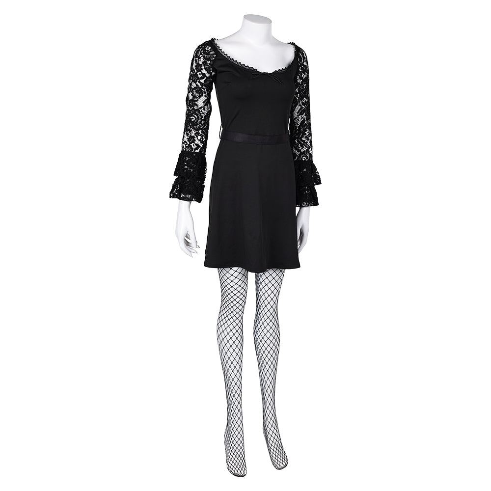 Lisa Frankenstein Misty Women Black Lace Long-sleeved Dress Party Carnival Halloween Cosplay Costume Lisa Frankenstein Misty Women Black Lace Long-sleeved Dress Party Carnival Halloween Cosplay Costume