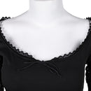 Lisa Frankenstein Movie Misty Women Black Lace Long-sleeved Dress Party Carnival Halloween Cosplay Costume