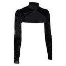 Lisa Frankenstein Movie Misty Women Black Velvet Short Shawl Party Carnival Halloween Cosplay Costume