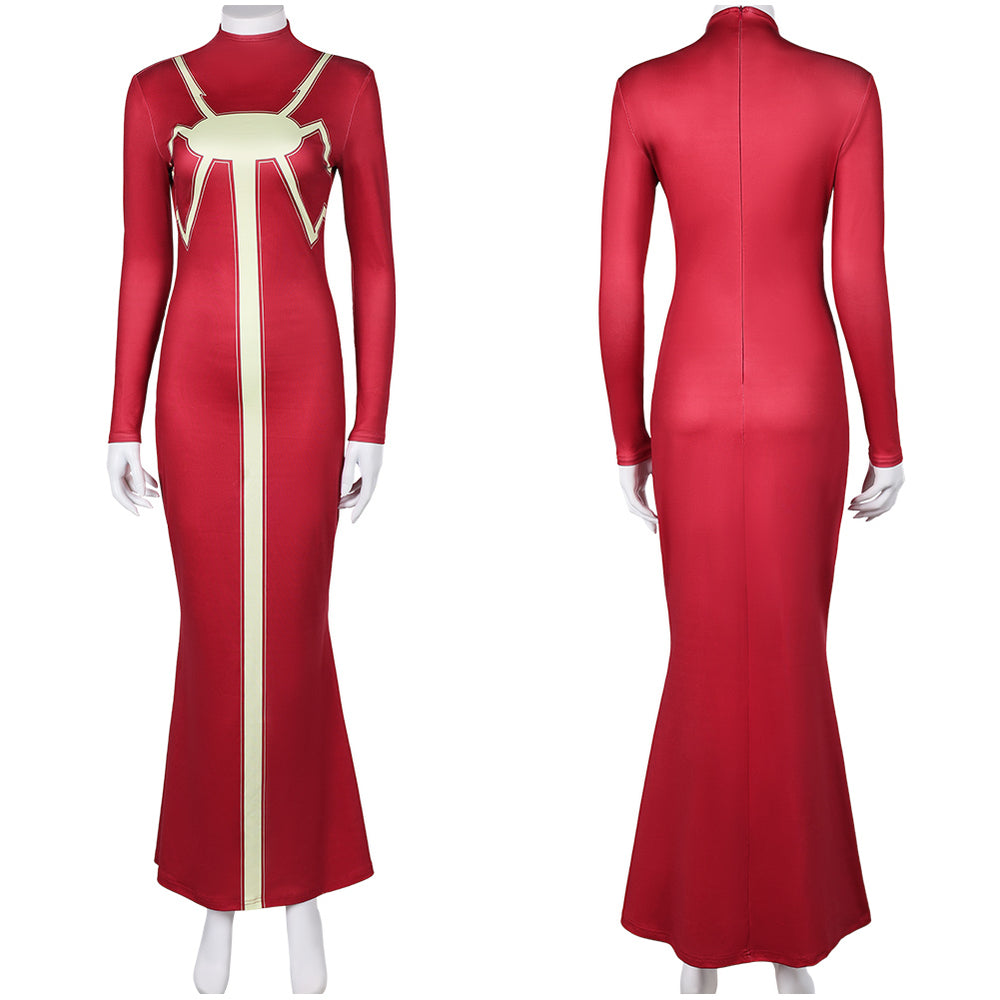 Madame Web 2024 Women Red Dress Party Carnival Halloween Cosplay Costume