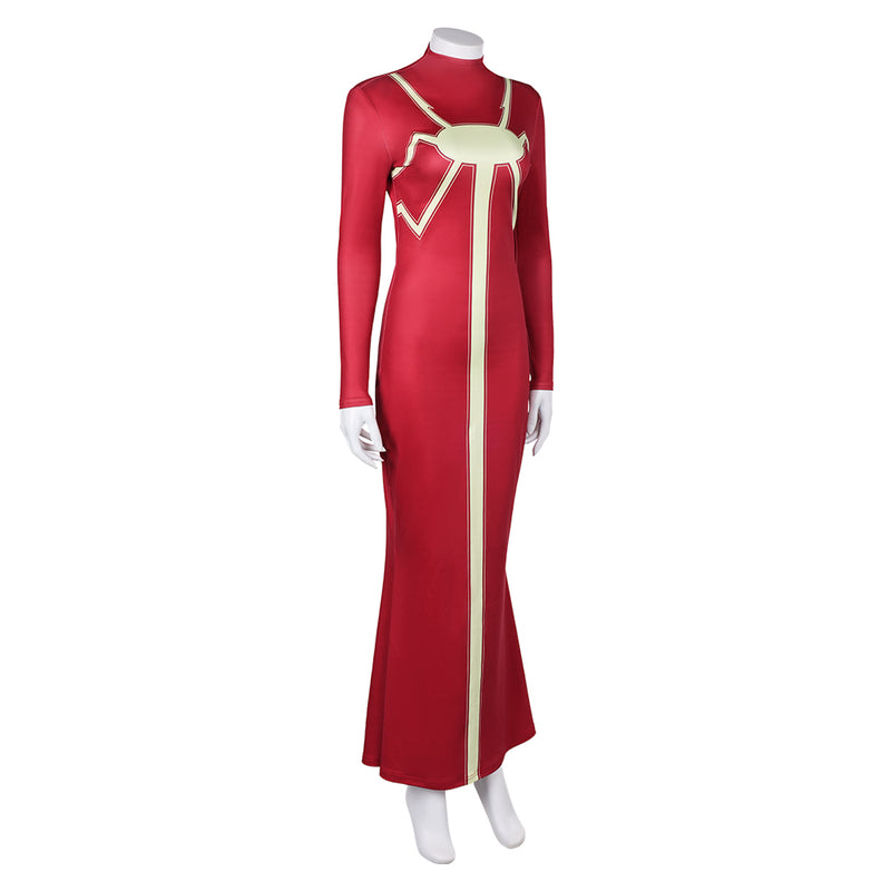 Madame Web 2024 Movie Women Red Dress Party Carnival Halloween Cosplay Costume