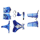 Mortal Kombat 1 Game Kitana Women Blue Bikini Suit Party Carnival Halloween Cosplay Costume