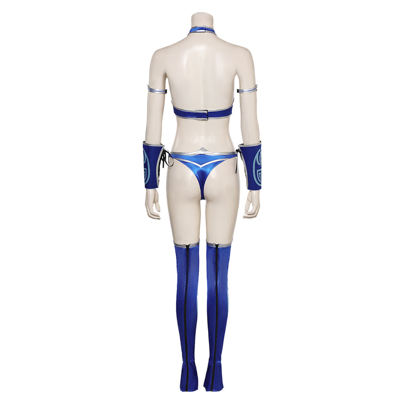 Mortal Kombat 1 Game Kitana Women Blue Bikini Suit Party Carnival Halloween Cosplay Costume