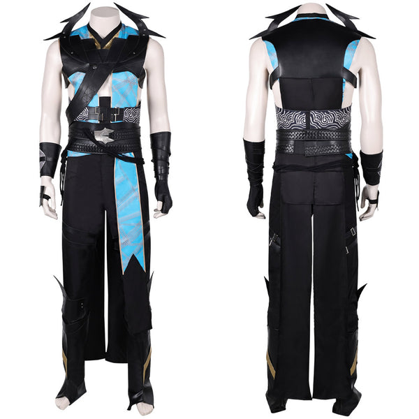 Mortal Kombat Game Quan Chi Black Outfit Party Carnival Halloween Cosplay Costume