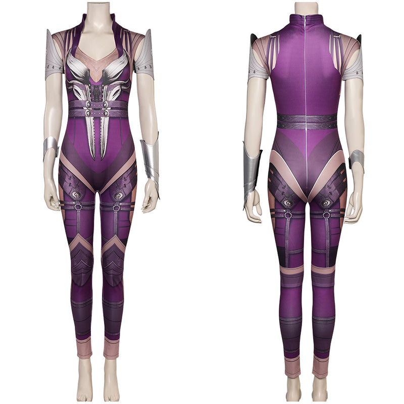 Mortal Kombat Game Sindel Women Purple Jumpsuit Halloween Party Carnival Cosplay Costume