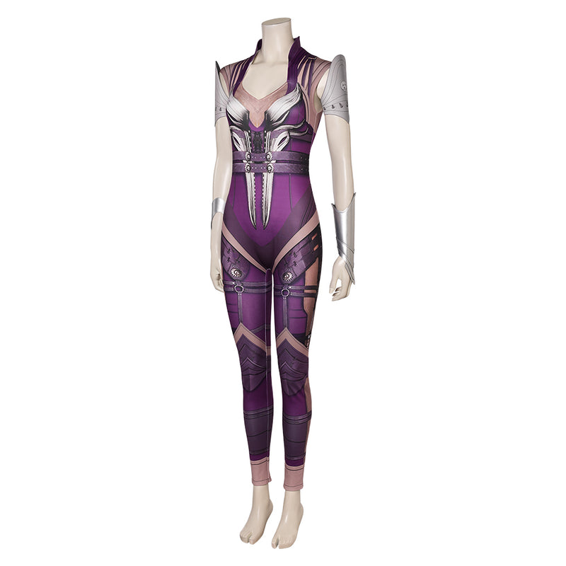 Mortal Kombat Game Sindel Women Purple Jumpsuit Halloween Party Carnival Cosplay Costume