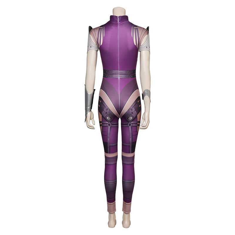 Mortal Kombat Game Sindel Women Purple Jumpsuit Halloween Party Carnival Cosplay Costume