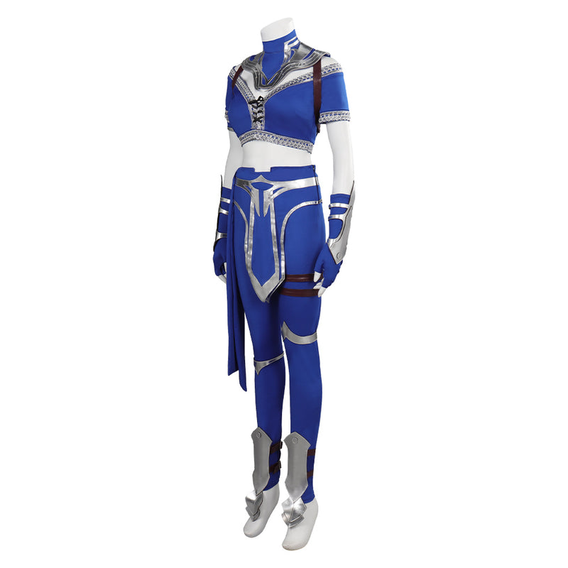 Mortal Kombat Kitana Blue Female Fighter Suit Role Playing Party Carnival Halloween Cosplay Costume