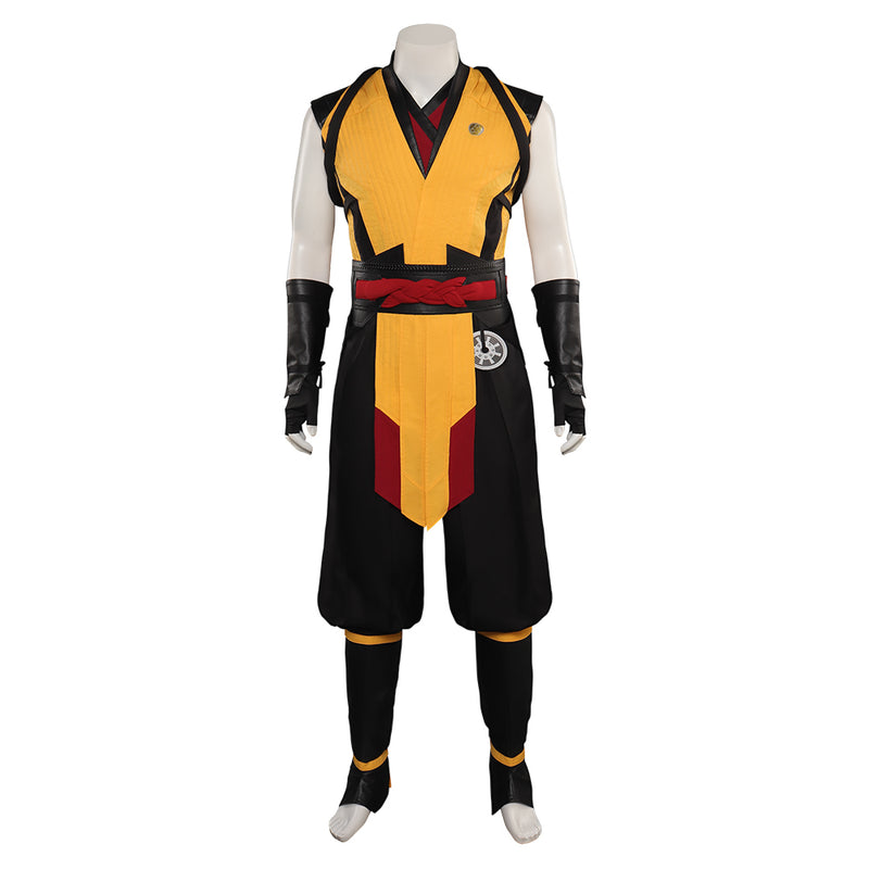Mortal Kombat Scorpion Men Vest Pants Belt Party Carnival Halloween Cosplay Costume