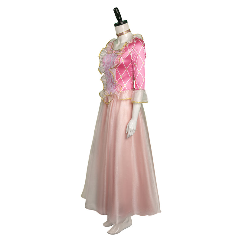 Movie 2023 Barbie Anneliese Pink Long Dress Outfits Party Carnival Halloween Cosplay Costume