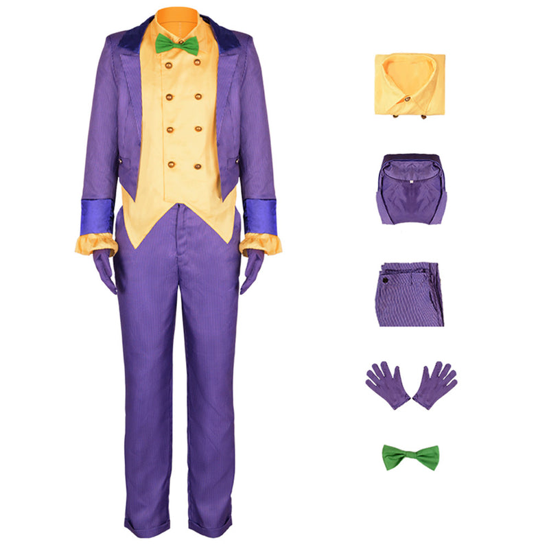 Movie Arkham City Joker Purple Outfits Halloween Party Carnival Halloween Cosplay Costume