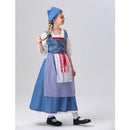 Movie Belle Kids Children Maid Dress Outfit Party Carnival Halloween Cosplay Costume