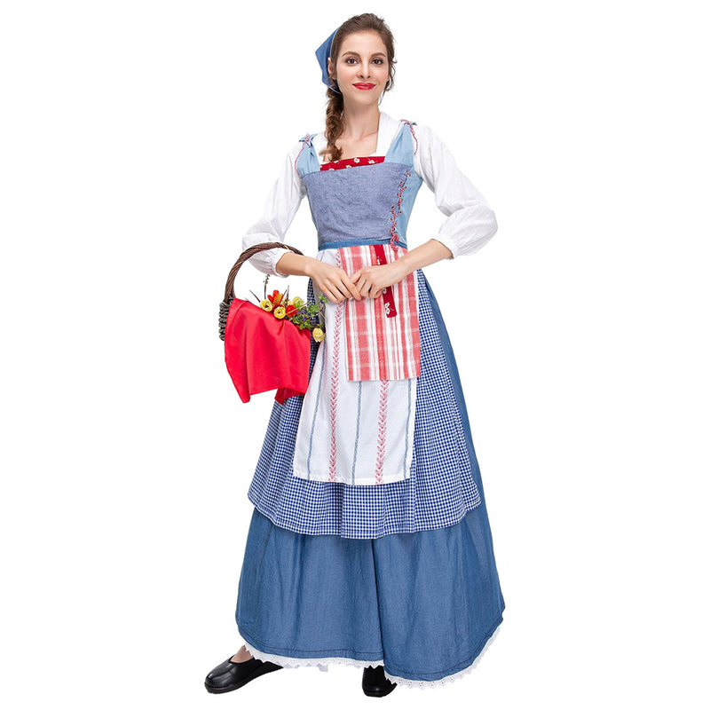 Belle Women Maid Dress Party Carnival Halloween Cosplay Costume Belle Women Maid Dress Party Carnival Halloween Cosplay Costume