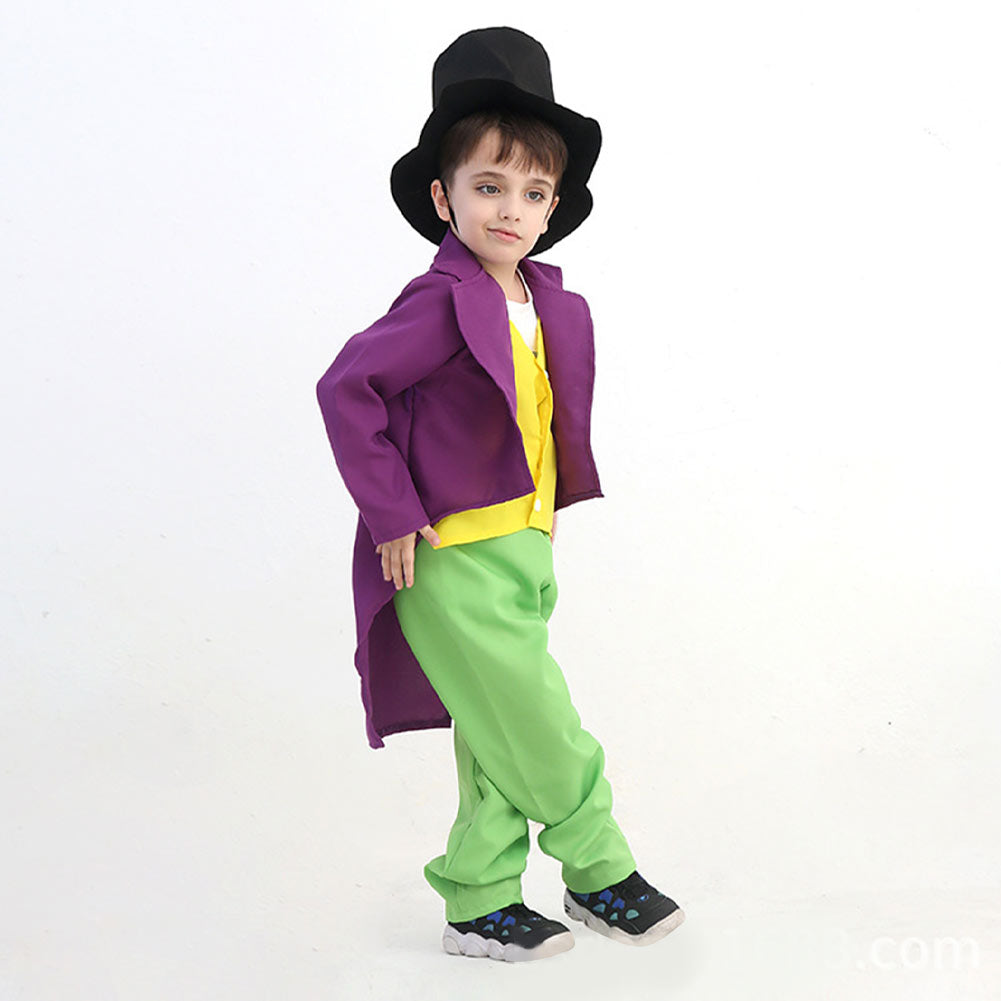 Willy Charlie Cosplay Costume Uniform Chocolate Factory Child Role