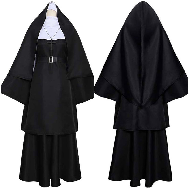 Movie Nun Black Women Dress Outfits Party Carnival Halloween Cosplay Costume