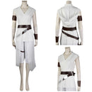 Movie Star Wars: The Last Jedi Rey White Outfits Halloween Carnival Cosplay Costume