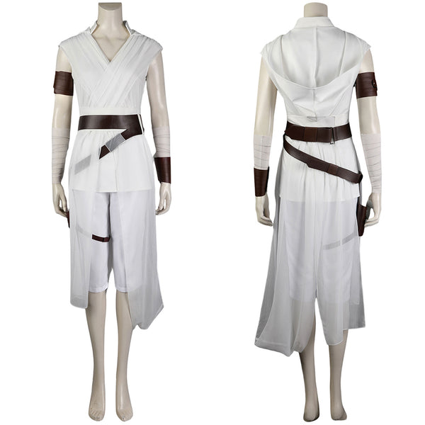Movie Star Wars: The Last Jedi Rey White Outfits Halloween Carnival Cosplay Costume