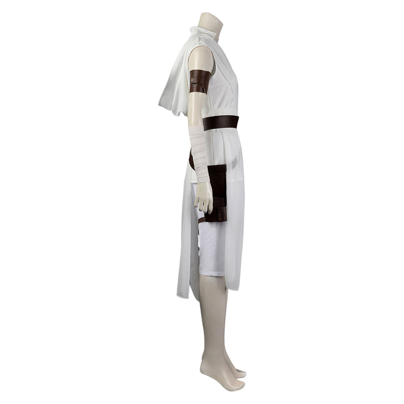 Movie Star Wars: The Last Jedi Rey White Outfits Halloween Carnival Cosplay Costume