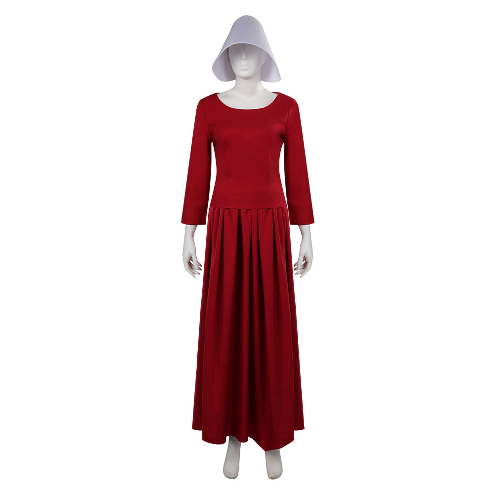 The Handmaid's Tale Red Women Dress Outfits Party Carnival Halloween C