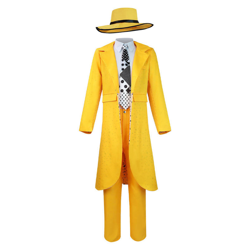 Movie The Mask Jim Carrey Yellow Uniform Outfits Party Carnival Halloween Cosplay Costume