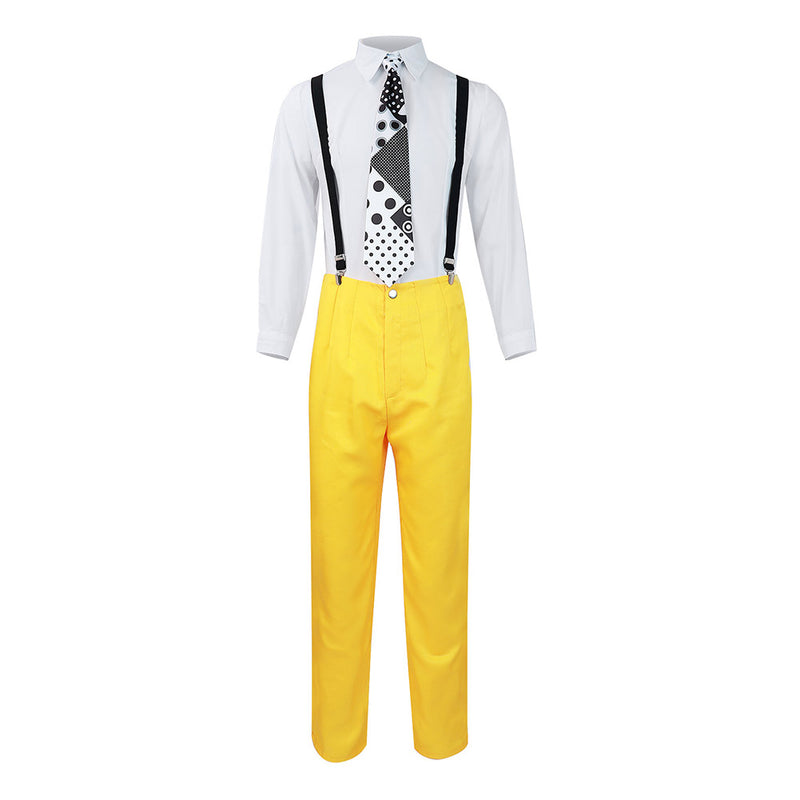 The Mask Jim Carrey Yellow Suit Cosplay Costume Men Uniform