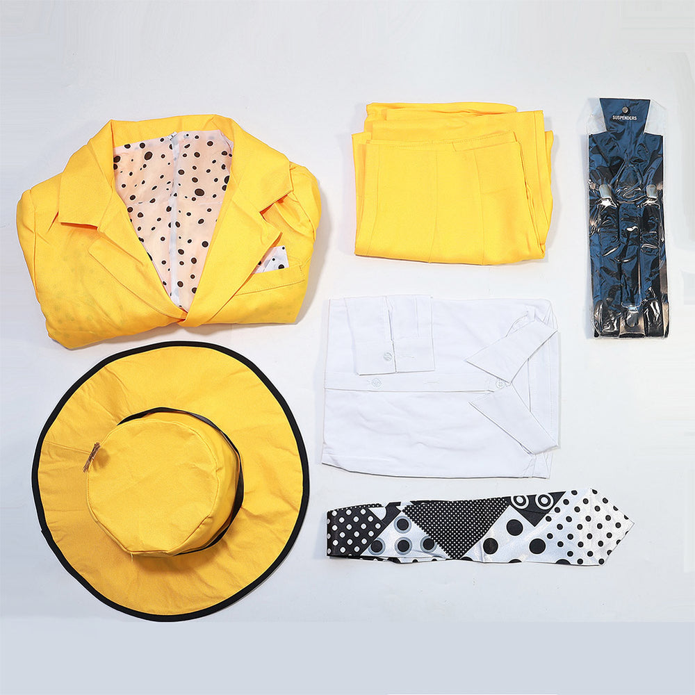 Costume Da Uomo The Mask - Jim Carrey - Vestito Completo Per Feste Halloween E Carnevale