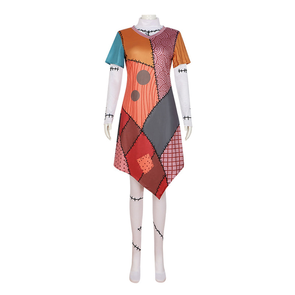 The Nightmare Before Christmas Sally Dress Outfits Party Carnival
