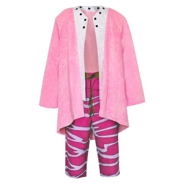 One Piece Anime Donquixote Doflamingo Pink Outfit Party Carnival Halloween Cosplay Costume