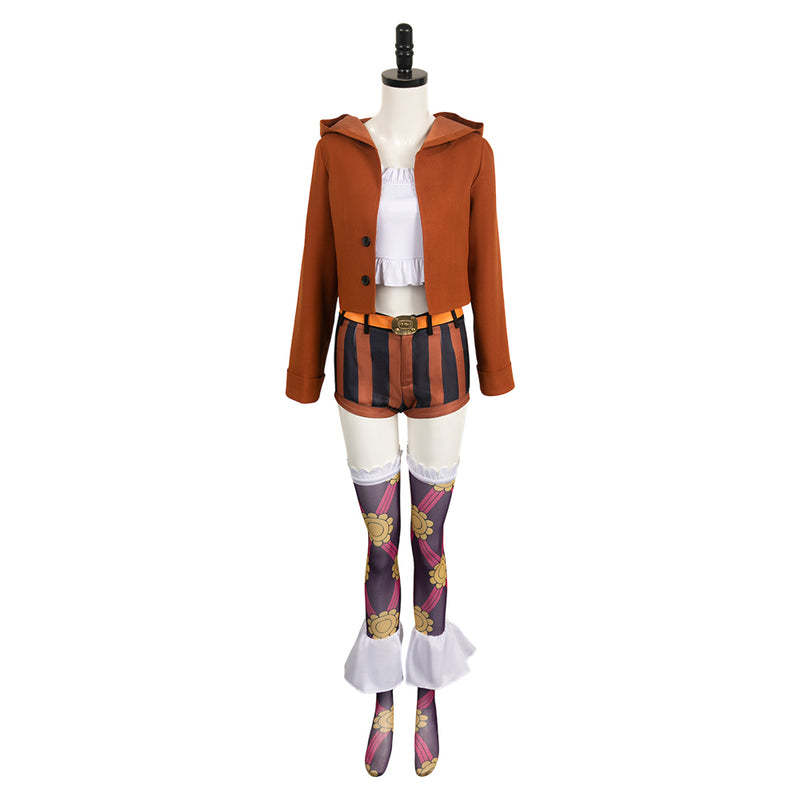 One Piece Anime Jewelry Bonney Women Brown Outfit Party Carnival Halloween Cosplay Costume