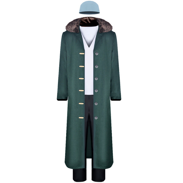 One Piece Anime Kuzan Green Suit Party Carnival Halloween Cosplay Costume