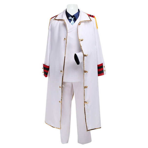 One Piece Anime Monkey D. Garp White Suit Party Carnival Halloween Cosplay Costume