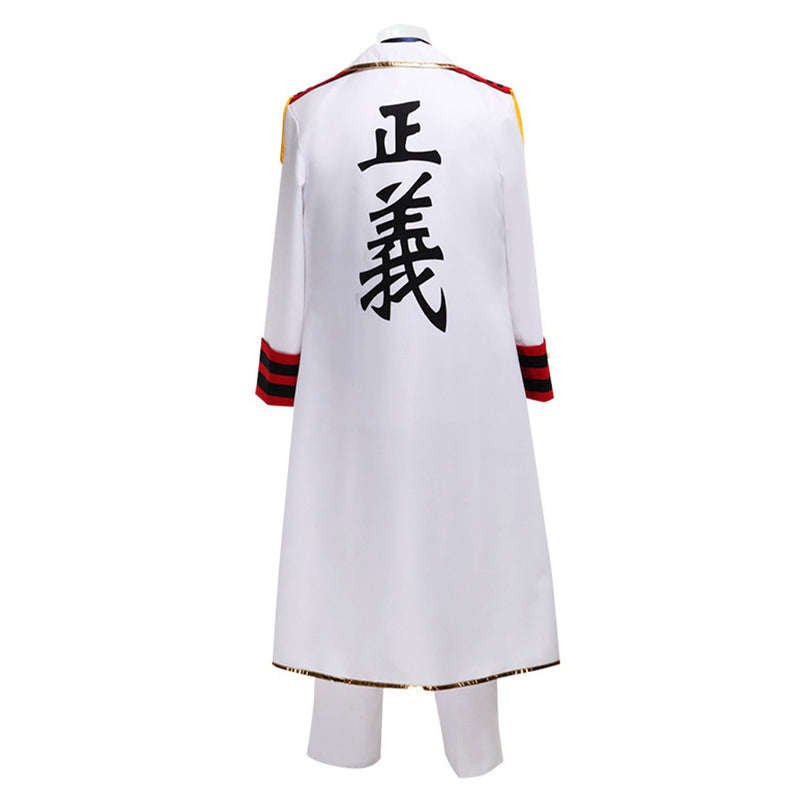 One Piece Anime Monkey D. Garp White Suit Party Carnival Halloween Cosplay Costume