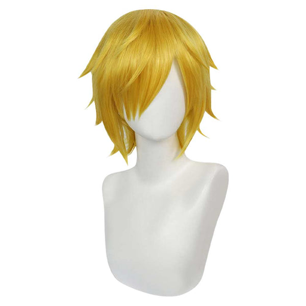 One Piece Anime Sanji Cosplay Wig Heat Resistant Synthetic Hair Carnival Halloween Party Props