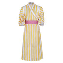 One Piece Anime Sanji Yellow Striped Kimono Party Carnival Halloween Cosplay Costume