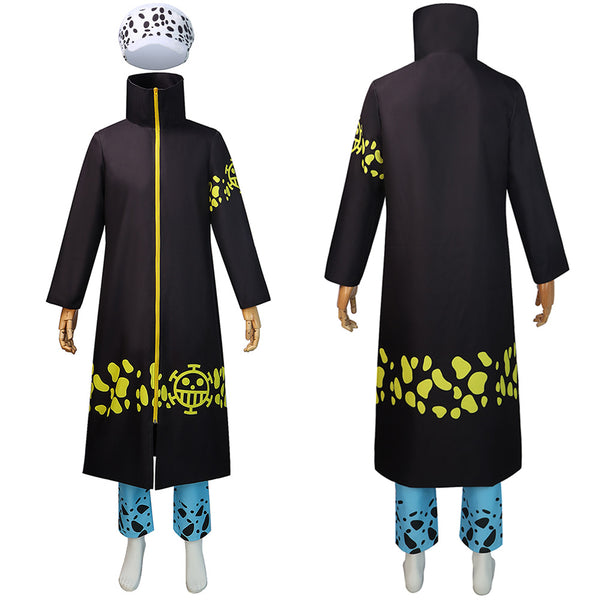 One Piece Anime Trafalgar D. Water Law Black Suit Party Carnival Halloween Cosplay Costume