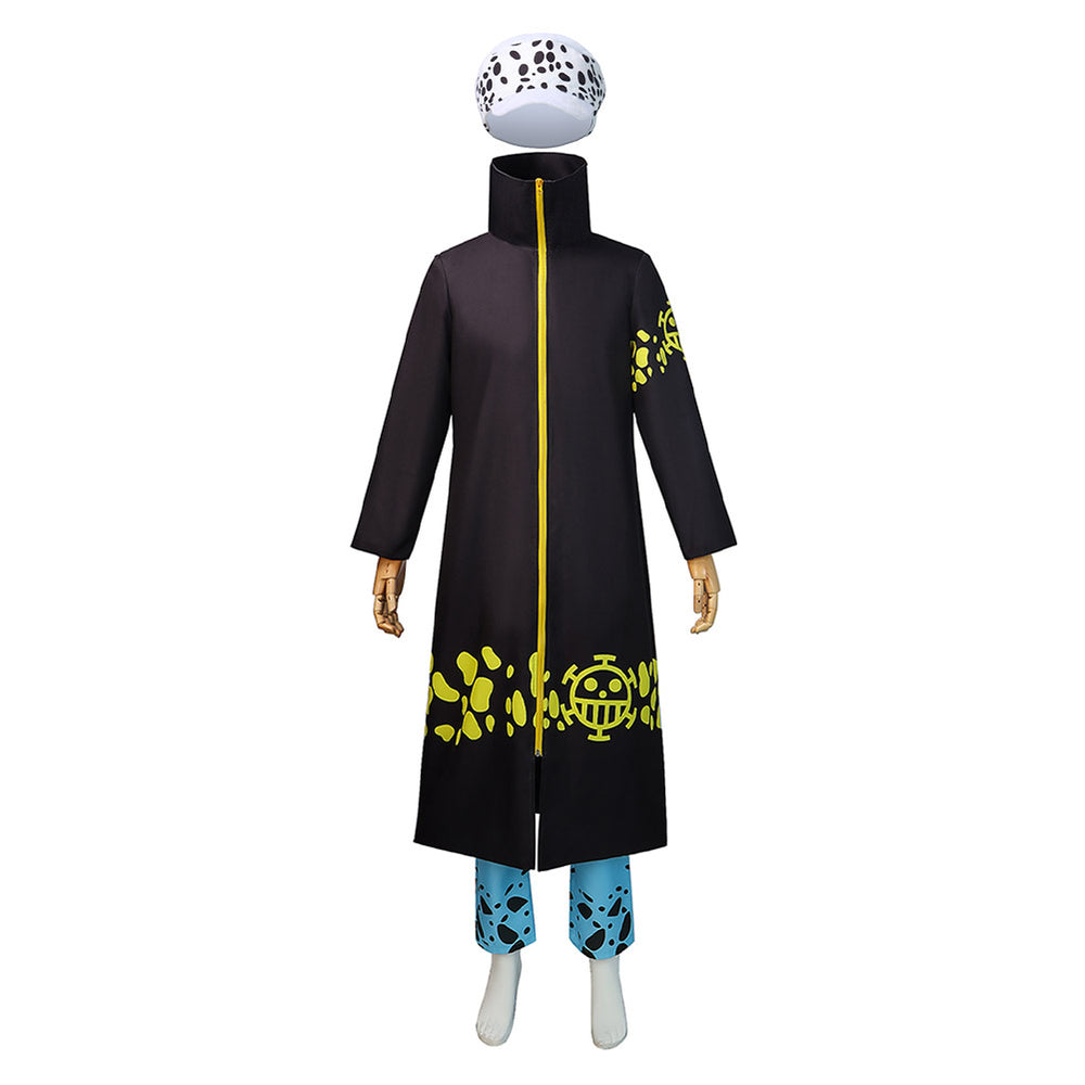 One Piece Anime Trafalgar D. Water Law Black Suit Party Carnival Halloween Cosplay  Costume